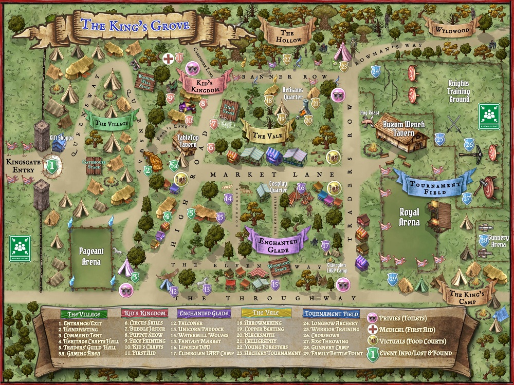 Festival map at EMF - King's Grove